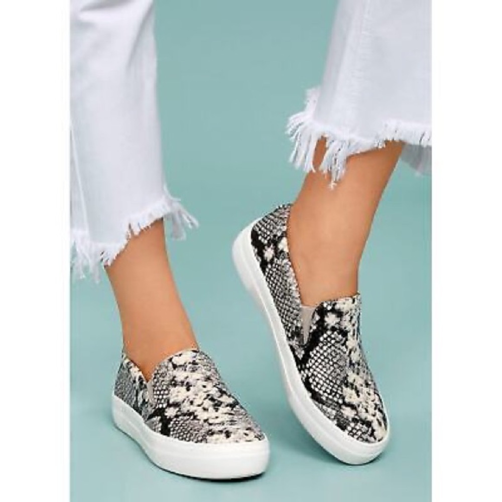 Steve Madden Women's Snake Print Slip-On Sneakers